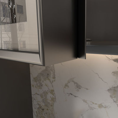 qualidade  2.4m Matte Black Aluminum Furniture Profile For Wardrobe Cabinet Door Glass fábrica