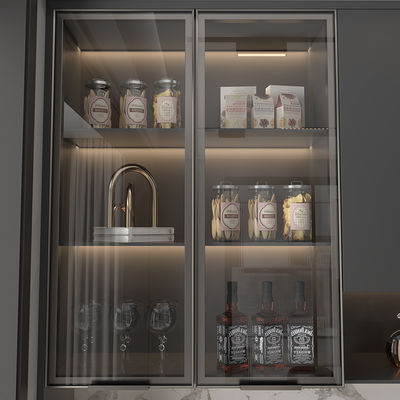 Profil de mobiliário de alumínio de cozinha modular por eletroforese para porta de armário