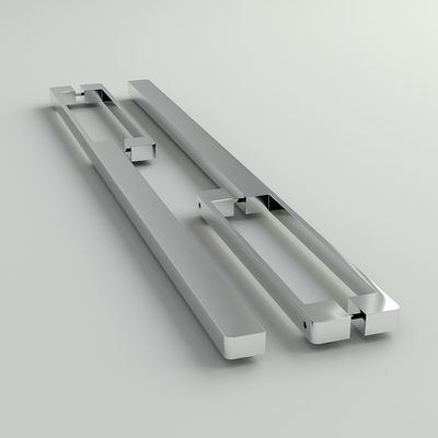 Manobras de portas de cozinha de alumínio cromado escovado de 128 mm para armário