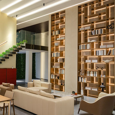 Mobiliário de casa de alumínio moderno Armário de parede de estante de livros modular