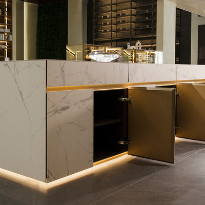 Cozinha Modular de Alumínio Branco Armários Almirah Ilha Custom