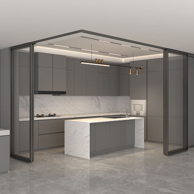 OEM Alumínio cozinha modular com armários de despensa porta de vidro