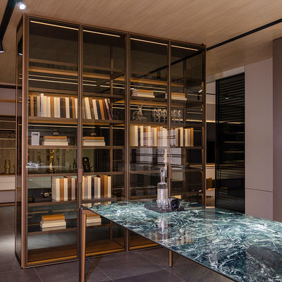 Armários modulares laminados de vidro de alumínio Armários pré-fabricados para quarto