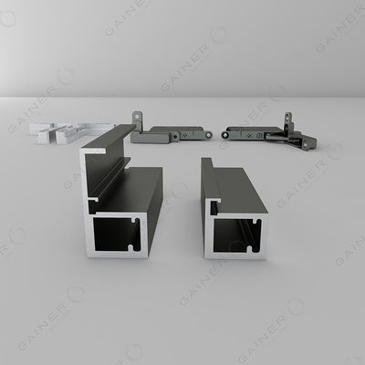 Armário de cozinha modular de liga de alumínio comercial Porta de vidro sem quadro