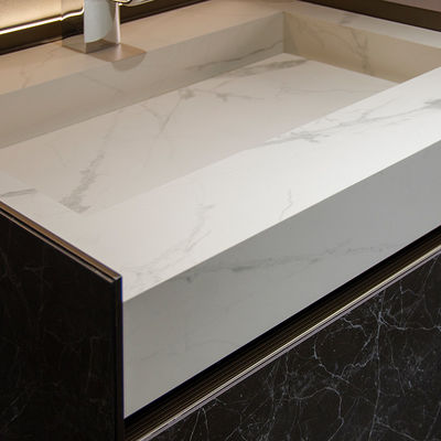 Banheiro de luxo Lava-louça 1500mm Gabinete de espelhos Vaidade E Combo da Bacia