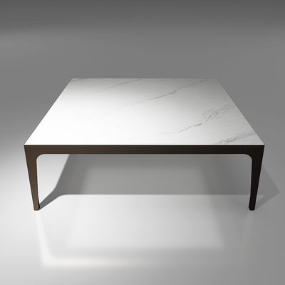 Minimalista White Rock Slab Mesa de chá Mobiliário de sala de estar 1200 * 1200 * 400MM