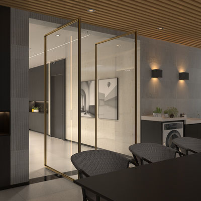 Luxury Aluminum Frame Interior Pivot Doors Para Casa à prova de vento