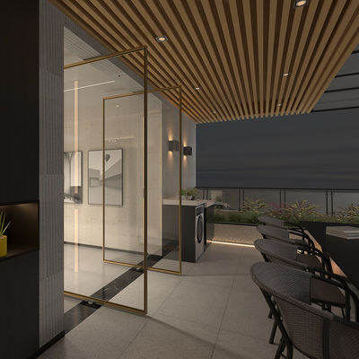 Luxury Aluminum Frame Interior Pivot Doors Para Casa à prova de vento