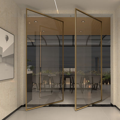 Luxury Aluminum Frame Interior Pivot Doors Para Casa à prova de vento