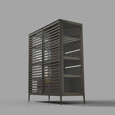 Mobiliário de sala de estar de luxo Estante de armazenamento Alumínio + vidro