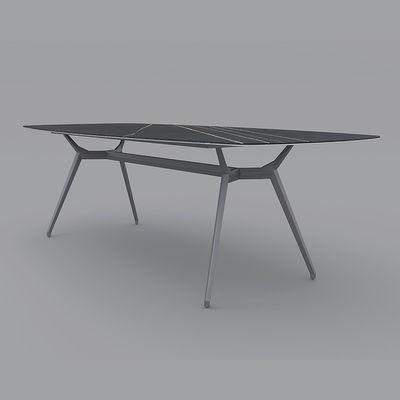 Sala de jantar de luxo Rock Table Top Base de alumínio Mesa de jantar para villa