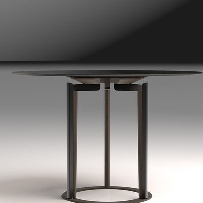 OEM Mobiliário de sala de estar de luxo pernas pretas mesa redonda