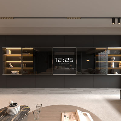 Alumínio Luxo Moderno Tv Stand Flutuante Mural Montado Mobiliário Minimalista Sala de estar
